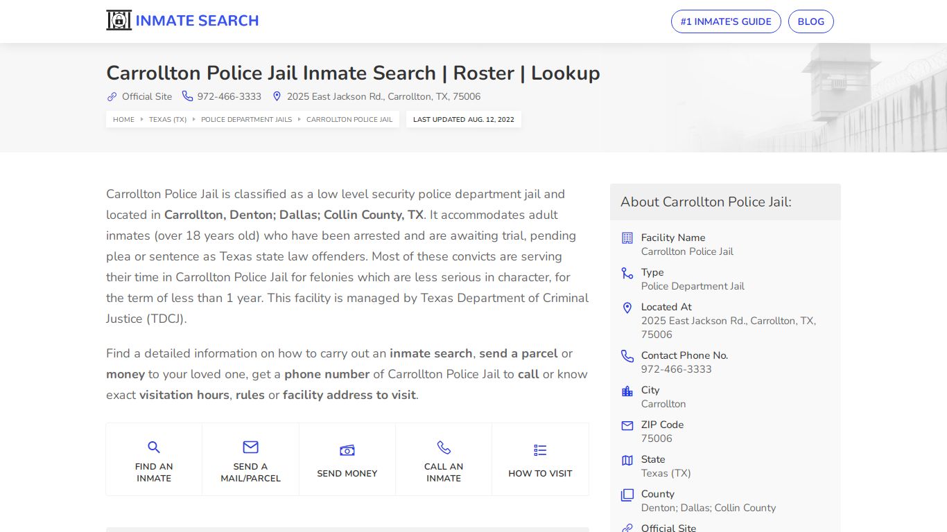 Carrollton Police Jail Inmate Search | Roster | Lookup