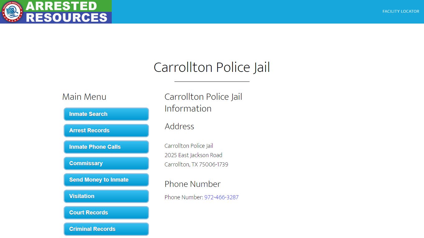 Carrollton Police Jail - Inmate Search - Carrollton, TX
