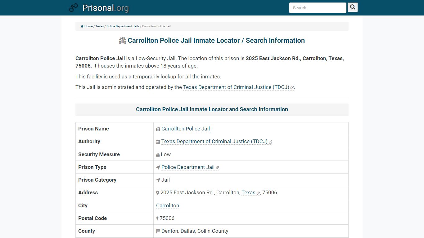 Carrollton Police Jail-Inmate Locator/Search Info, Phone ...